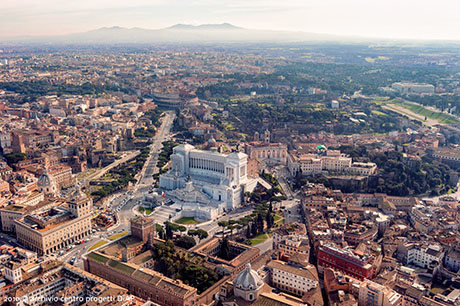 foto aerea dell'area da Piazza Venezia